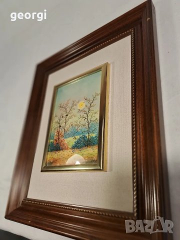 емайлирана картина върху медна плака    1/4, снимка 3 - Картини - 48237773