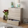 vidaXL Сайдборд с 4 чекмеджета, 60 x 30,5 x 71 см, цвят дъб, снимка 2