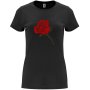 Нова дамска тениска с Роза в черен цвят, снимка 1 - Тениски - 44141751