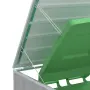 vidaXL Навес за 2 коша на колела, сив, 144x81x113 см, стомана, снимка 8