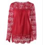 Риза/блуза с дантелени рамене и ръкави в БЯЛО и в ЧЕРВЕНО, снимка 2