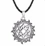 Викингски медальон с руни, слънце и чукът на Тор