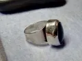ЕФЕКТЕН ВинтиджАРТ СКЪПОЦЕНЕН СРЕБЪРЕН ПРЪСТЕН СРЕБРО 925 SEZGIN СЕЗГИН с ШЛИФОВАН ЧЕРЕН ОНИКС 29924, снимка 6