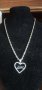 Сребърно колие сърце , с надпис "Love" ,печати 925 , снимка 1 - Колиета, медальони, синджири - 35893085