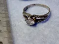 ПРЕКРАСЕН ФИН СКЪПОЦЕНЕН ПРЪСТЕН СРЕБРО 925 с БЛЕСТЯЩ ФИАНИТ в ЦЕНТЪРА и НАТУРАЛНИ ЦИРКОНИ 47586, снимка 7