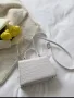 Луксозна бяла чанта mini Kelly Croco Style , снимка 7