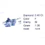 Златни обеци с диаманти 0,40Ct. чистота:SI модел:43649-1, снимка 3
