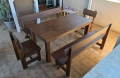 К-т дървена маса две пейки и два стола от БУК, снимка 6