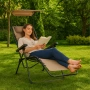Сгъваем градински шезлонг с нулева гравитация и сенник – комфорт за пълна релаксация, снимка 4