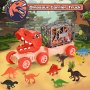 Нов Игрален комплект Играчки Дино камион 12 фигурки на динозаври за деца, снимка 6