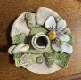 Авторска ръчна Българска керамика. Свещник, снимка 5