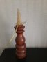 Ретро свещник от дърво, арт изработка, снимка 3
