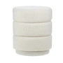 Табуретка пуф с цилиндрична форма, бял, снимка 2