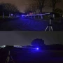 Мощен акумулаторен син лазер 5000mW пойнтер с приставки и предпазни очила пали гори пука балон, снимка 5