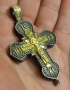 Висулка Сребърен Кръст Енколпион Разпятие Богородица Мощехранителница Религия, снимка 3