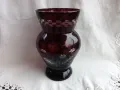 Ваза червен кристал, снимка 1