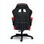 Удобен геймърски стол с поставка за крака и масажна лумбална възглавница, Черно-червен, снимка 6