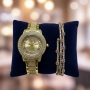 Бляскав дамски комплект часовник и гривна – съчетава елегантност и практичност, снимка 4