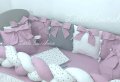 Луксозен комплект за бебешко легълце с обиколник плитка, дантела, , 12 части, снимка 1 - Спално бельо и завивки - 41501782