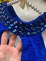 Дълга турско синя дантелена рокля , снимка 3