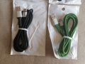 Качествен кабел с оплетка USB към TIPE-C дължина 1.5 м цвят черен или зелен, снимка 4