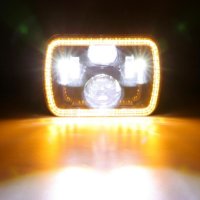  Правоъгълни LED фарове 5×7″ H4 букса, 4 светлини, снимка 5 - Аксесоари и консумативи - 41662257