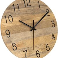 Нов декоративен дървен стенен часовник ретро дизайн безшумен стена дом офис, снимка 5 - Други стоки за дома - 41246851