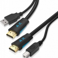 4К HDMI USB2.0 Combo Cable, 4K@60Hz, висок динамичен обхват (HDR) за KVM - 150 см, снимка 1 - Кабели и адаптери - 36063606