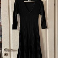 Нова черна ежедневно елегантна рокля рипс рипсена еластична разкроена свободен модел, снимка 4 - Рокли - 42607919