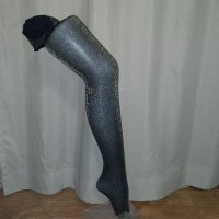 М/L   Черен чорапогащник със сребрист и златист брокат , снимка 2 - Бельо - 44302443