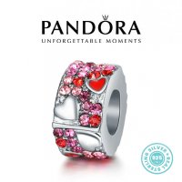 Намаление -20%! Талисман Пандора сребро проба 925 Pandora Glitter Hearts Clips. Колекция Amélie, снимка 1 - Гривни - 38986808