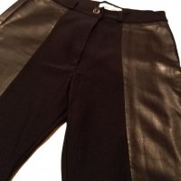 Черен панталон-клин с кожа, M/L, снимка 2 - Панталони - 36027672