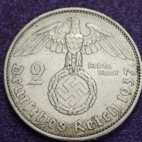 2 Марки 1937 г сребро Трети Райх , снимка 1 - Нумизматика и бонистика - 41541849