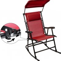 Сгъваем люлеещ се стол със сенник Amazon Basics - червен, снимка 9 - Столове - 39024119