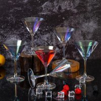 Комплект чаши за уиски, вода или мартини - стъкло с хамелеон ефект, снимка 3 - Чаши - 41287599