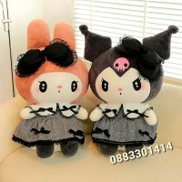 Готик кукла Плюшени Куроми и Мелоди Gothic Kuromi and Melody, снимка 5 - Плюшени играчки - 41474600