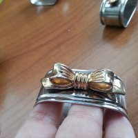 салфетници рингове пръстени за салфетки посребриени и позлатени , снимка 3 - Антикварни и старинни предмети - 39989780
