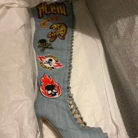 Уникални чизми на Philipp Plein!!! С касова бележка от магазина!, снимка 1 - Дамски елегантни обувки - 41446534