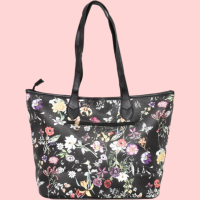 Голяма дамска чанта с красив флорален принт, снимка 3 - Чанти - 44658250