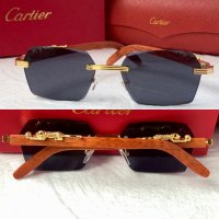 Cartier висок клас слънчеви очила Мъжки Дамски слънчеви с дървени дръжки, снимка 4 - Слънчеви и диоптрични очила - 41949038