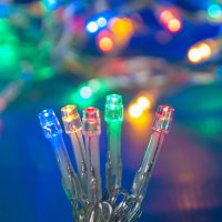 Коледни лампички Завеса, 100 LED, Многоцветни, Прозрачен кабел, 4.6м, снимка 2 - Лед осветление - 42734787