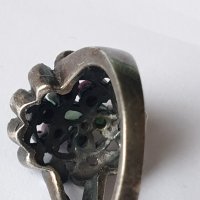Сребърен пръстен с естествени камъни, снимка 4 - Пръстени - 44483613
