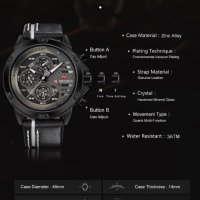 Мъжки часовник Naviforce Watch Army, Черен / Златист, снимка 9 - Мъжки - 40177307