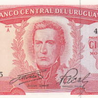 100 песо 1967, Уругвай, снимка 1 - Нумизматика и бонистика - 36272521