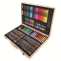 Креативен комплект за рисуване с 180 части в елегантен дървен куфар, снимка 5 - Рисуване и оцветяване - 41900383