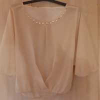 Нежна официална блуза от фина материя, снимка 3 - Корсети, бюстиета, топове - 41457366