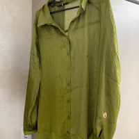 Копринена риза в прекрасен зелен цвят zara, снимка 2 - Ризи - 44572403