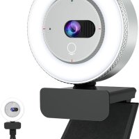 InstyQ 1080P уеб камера за стрийминг със светлина, микрофон 90° изглед, снимка 1 - Друга електроника - 41947535