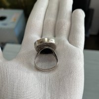Голям сребърен пръстен с черен оникс. №4514, снимка 5 - Колекции - 42124726