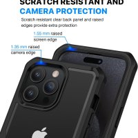 CENHUFO Съвместим с калъф за iPhone 15 Pro Max с вграден протектор против шпиониране, черен, снимка 8 - Калъфи, кейсове - 44199478